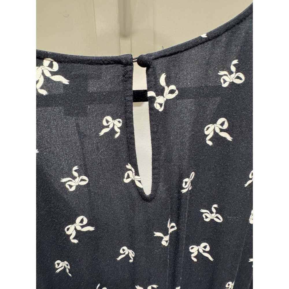 Ava & Viv Dress Womens 2X Black Bow Print Midi V-Neck Long‎ Sleeve Rayon New - Picture 9 of 10